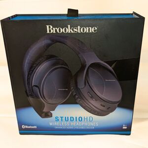 Brookstone STUDIOHD Wireless Bluetooth Headphones Enhanced Audio Foldable Design